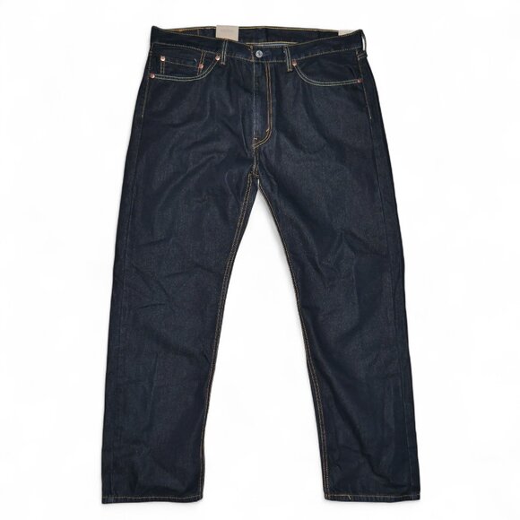 Levis 505 Men's Size 38x30 Jeans Regular Fit Straight Leg Dark Rinse Denim NWT - Picture 2 of 10